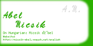 abel micsik business card